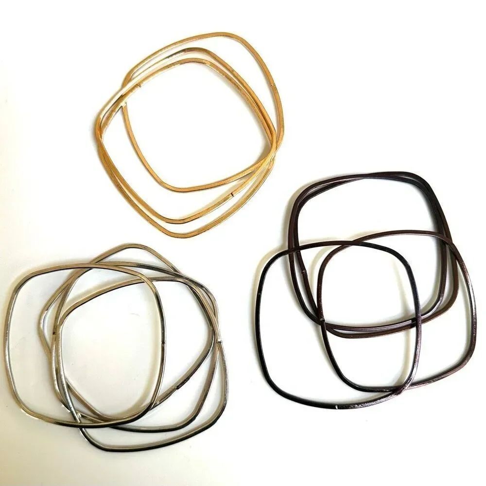 12 tri color bangle bracelet set